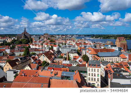 View to the hanseatic town Rostock, Germany View to the hanseatic town Rostock, Germany 54494684