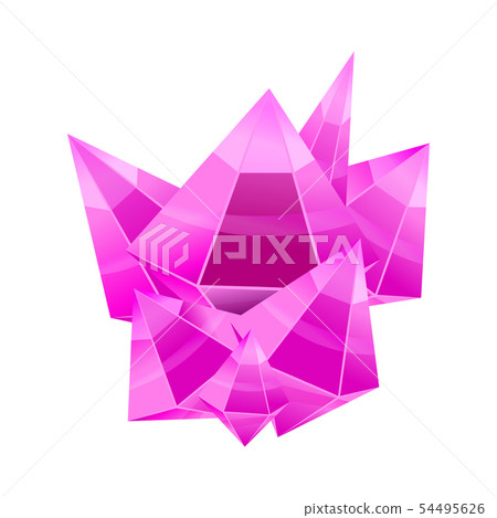 Crystal stone or precious stone. Pink colors. Precious stone Magic, fantasy crystals and 54495626