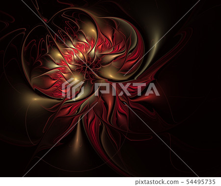 Abstract exotic flower with textured petals. 54495735