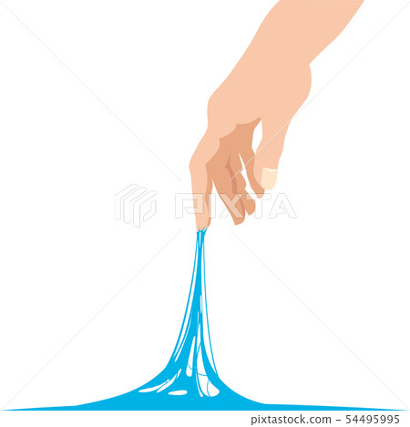 Sticky slime reaching stuck for hand white banner Vector Image