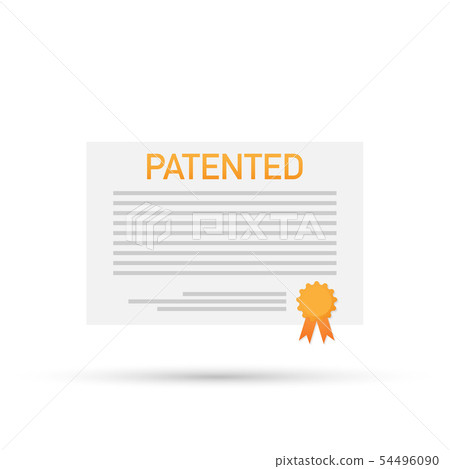 Patented document with approved stamp vector icon Patented document with approved stamp vector icon 54496090