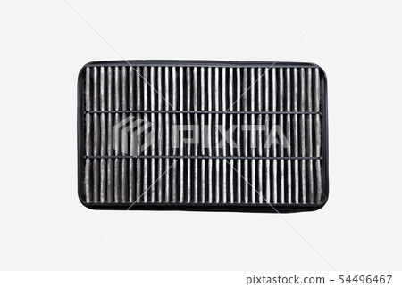 Bottom side of dirty car air filter isolated 54496467