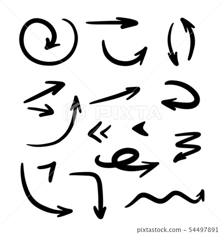 Set of hand drawn black arrows for banners, Set of hand drawn black arrows for banners, 54497891