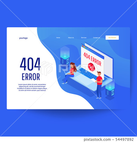 Isometric concept 404 page or file error icon not Isometric concept 404 page or file error icon not 54497892