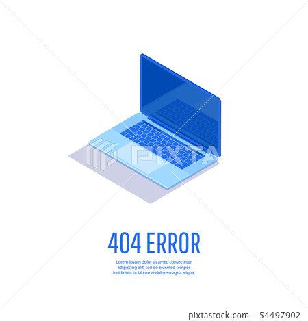 Page with 404 Error Page on laptop display. 54497902