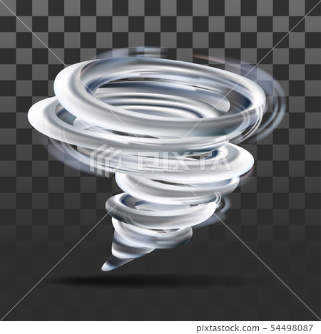 Realistic tornado swirl on transparent. vector illustration 54498087