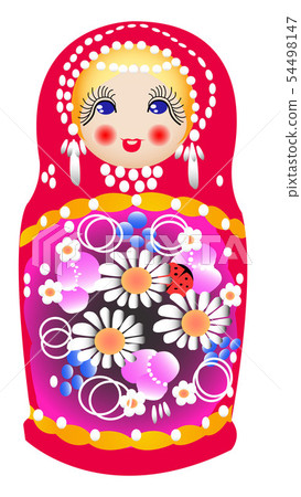 russian, moldovian nested doll illustraion vector russian, moldovian nested doll illustraion vector 54498147