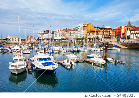 Gijon city marina in Asturias, Spain 54498323