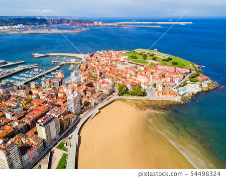 City beach in Gijon, Spain 54498324