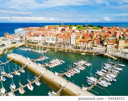 Gijon city marina in Asturias, Spain 54498351