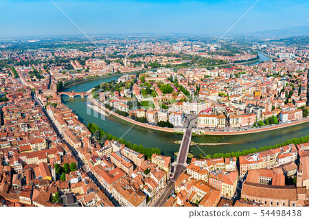 Verona aerial panoramic view, Italy 54498438