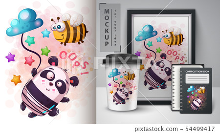 Bee and panda - movckup for your idea 54499417