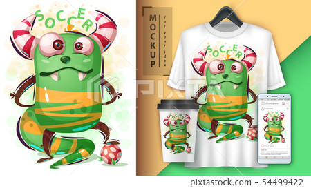 Monster play soccer - mockup for your idea 54499422