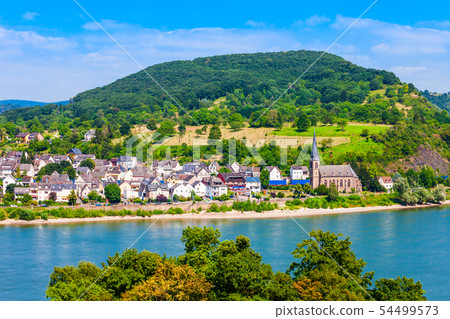 Boppard town aerial view, Germany 54499573
