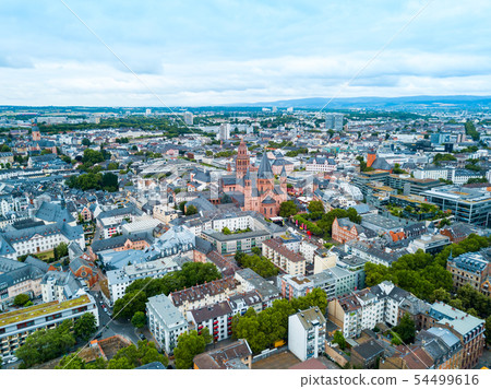 Mainz cathedral aerial view, Germany Mainz cathedral aerial view, Germany 54499616