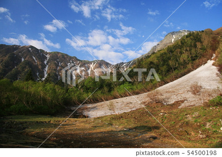 南阿爾卑斯山脈Shiramine Miyama Tent縱向觀看來自Shirane Oike的Hokudake 54500198