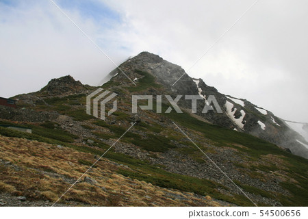 南阿爾卑斯山白樺山帳篷縱向看山 54500656