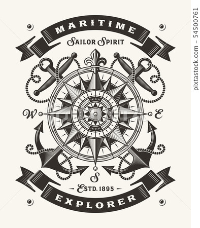 Vintage Maritime Explorer Typography (One Color) Vintage Maritime Explorer Typography (One Color) 54500761