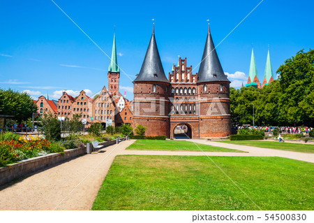 Holstentor city gate in Lubeck 54500830
