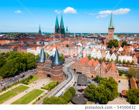 Holstentor city gate in Lubeck Holstentor city gate in Lubeck 54500832