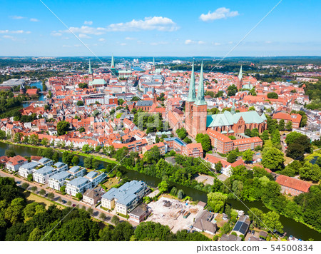 Lubeck old town aerial view Lubeck old town aerial view 54500834