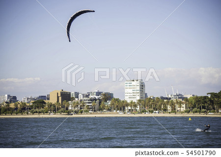Kite surfing in St Kilda beach Kite surfing in St Kilda beach 54501790