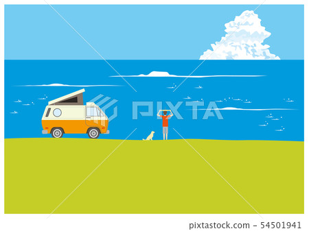 Camping sea surfing dog camper 54501941