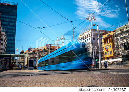 Long exposure shot of Zagreb city, Croatia. Long exposure shot of Zagreb city, Croatia. 54502387