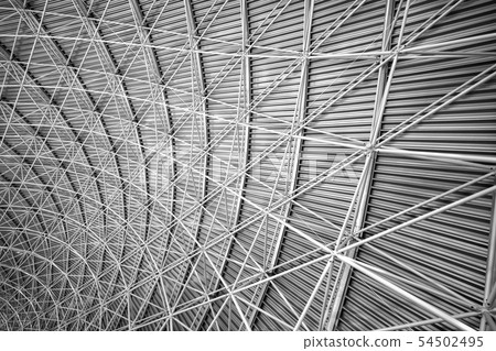 Modern interior architecture of metal steel roof. 54502495