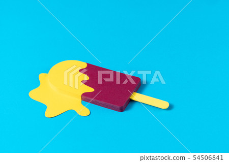 Multicolored handmade ice cream paper concept on isolated background 54506841