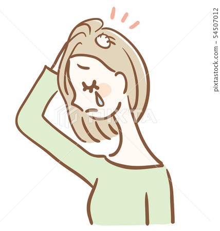 Illustration of alopecia areata woman 54507012