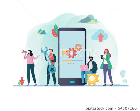 System updates with people updating operation 54507160