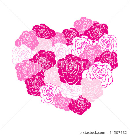 Pink roses in heart shape.  54507582