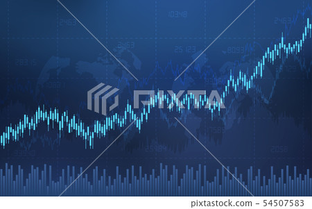 financial candlestick chart and stock numbers 54507583