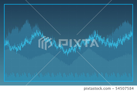 Abstract financial chart on blue color background 54507584