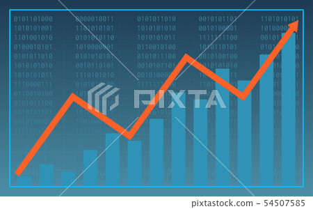 financial chart with uptrend line graph and number financial chart with uptrend line graph and number 54507585