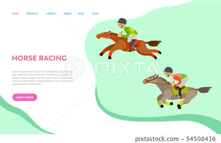 Horse Racing Website with Text, Equine Sports 54508416
