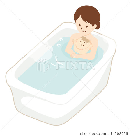 Mother to bathe with baby 54508956