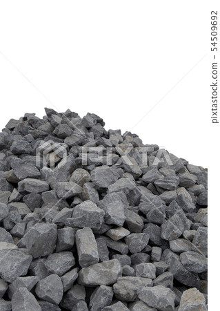 Piles of crushed stone isolate on white. Piles of crushed stone isolate on white. 54509692
