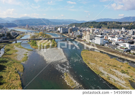 From the sky above Kuma River in Hitoyoshi city 54509908
