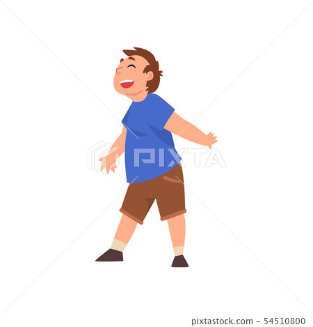 Happy Smiling Fat Boy, Cute Overweight Child Character Vector Illustration Happy Smiling Fat Boy, Cute Overweight Child Character Vector Illustration 54510800