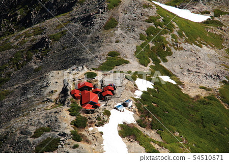 南阿爾卑斯山脈Shiramine Miyama帳篷縱向從山頂看。 54510871