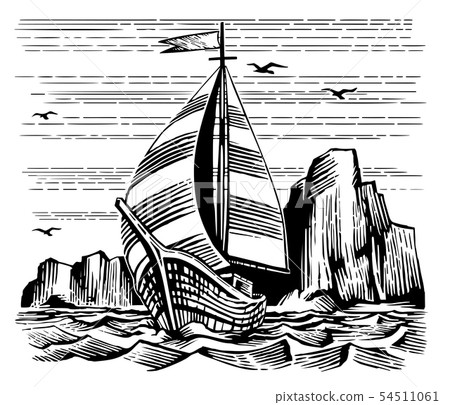 Sailboat in the background of the mountains 54511061