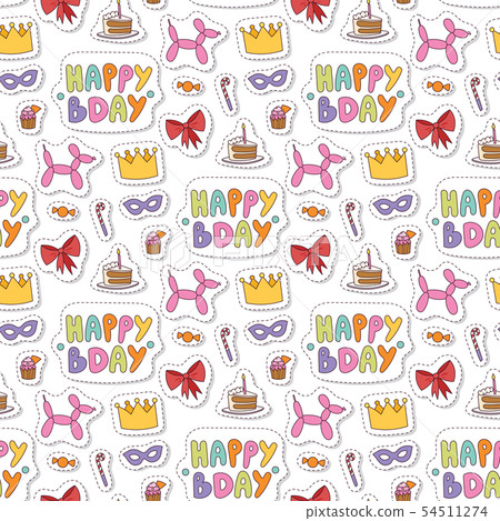 Happy birthday party celebration entertainment confetti present balloon decoration for holiday fun 54511274