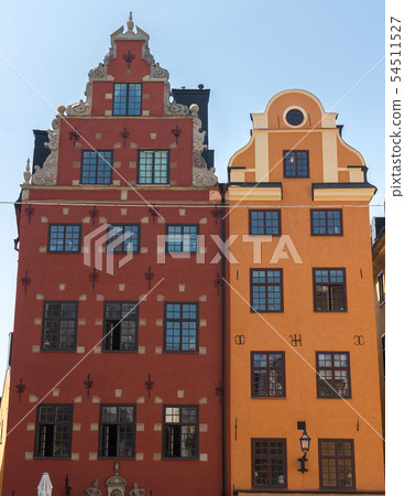 Colorful facade of the houses in Stockholm Colorful facade of the houses in Stockholm 54511527