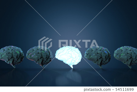Bright polygon brain Bright polygon brain 54511699