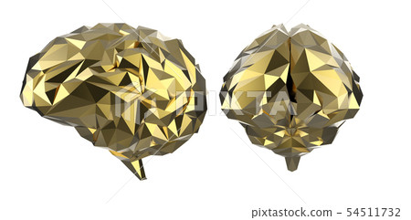 Golden polygonal brain Golden polygonal brain 54511732