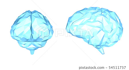 Blue polygonal brain Blue polygonal brain 54511737