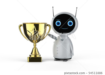 Robot with trophy 54511886