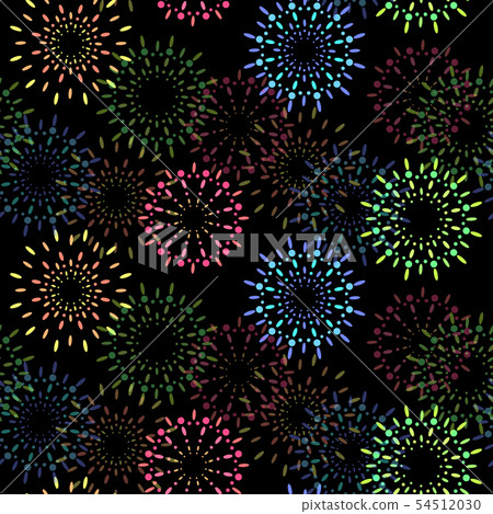 Seamless pattern of fireworks colorful - Stock Illustration [54512030 ...